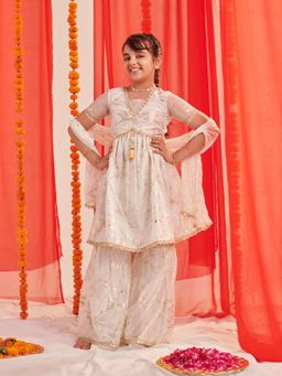 PSPeaches - Girls Regular Kurta with Sharara & Dupatta (Set of 3)