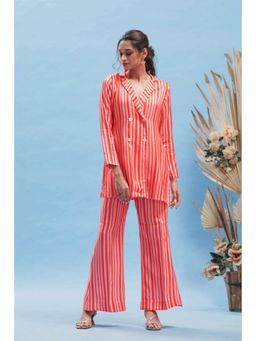 AFFROZ - Just Peach Stripe Suit