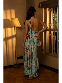 AFFROZ - Powder Blue Floral Skirt Set