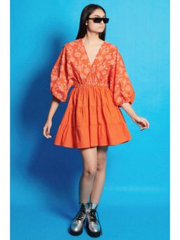 CINCIN Fashion - Arushi Chib In Balloon Sleeves Poplin Skater Mini Dress
