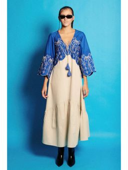 CINCIN Fashion - Avika Ghor In Thread Work V-Neck Long Maxi Dress