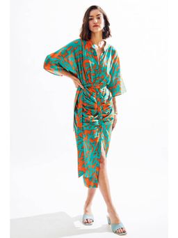 CINCIN Fashion - Krystle D'Souza Teal Printed Midi Dress