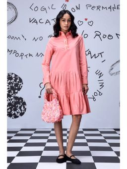 Genes Lecoanet Hemant - Sequin Placket Relax Fit Dress- Coral Peach