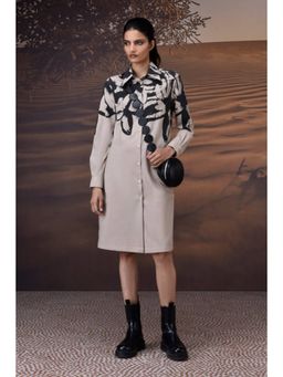 Genes Lecoanet Hemant - Beige Brushstroke Shirt Dress