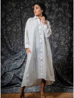 PRATHAA - White Shirt Dress Full Length Rozaana