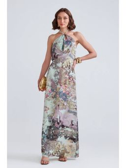 ZABELLA - Swan Green Satin Maxi Dress