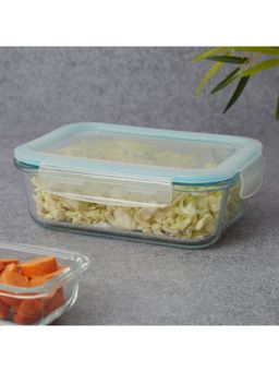 HomeTown - Robust Glass Rectangle Container with PP Lid 1050 ml in Transparent