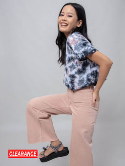 Twenty Dresses by Nykaa Fashion - Multicolor Tie And Dye Round Neck Crop T Shirt