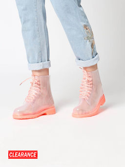 Twenty Dresses by Nykaa Fashion - Pink Solid Above Ankle Length Gum Boots