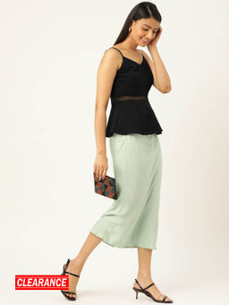 Twenty Dresses by Nykaa Fashion - Black Solid V Neck Strappy Top
