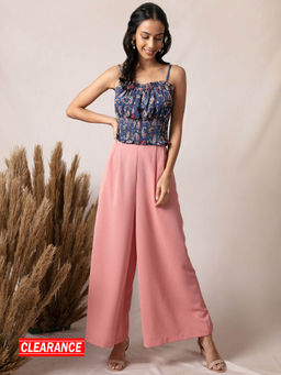 Twenty Dresses by Nykaa Fashion - Blue Printed Square Neck Crop Top