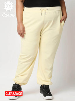 Twenty Dresses by Nykaa Fashion - Curve Yellow Solid Ankle Basics Jogger Pants