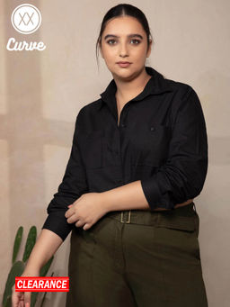 Twenty Dresses by Nykaa Fashion - Curve Black Night time Fairytales Shirt