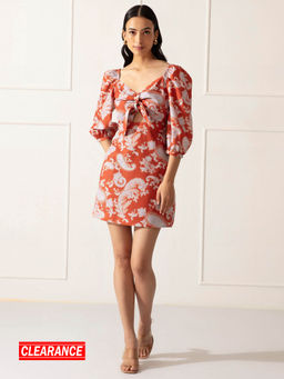 Twenty Dresses by Nykaa Fashion - Multi Color Printed V Neck Mini Dress