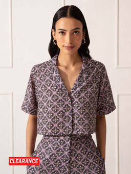Twenty Dresses by Nykaa Fashion - Mauve Born To Express Shirt