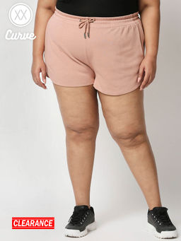 Twenty Dresses by Nykaa Fashion - Curve Pink Solid Straight Basics Shorts