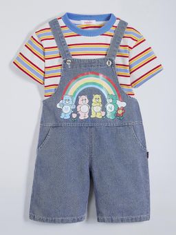 Hopscotch - Striped T-Shirt and Dungaree Overall