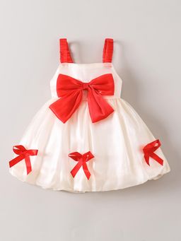 Hopscotch - Large Bow Accent Knee Length Knee Length Dress