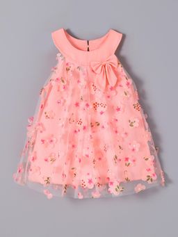 Hopscotch - Floral Applique Sleeveless Party Knee Length Knee Length Dress