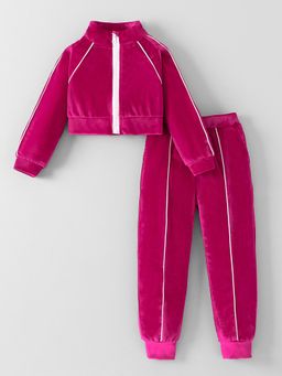 Hopscotch - Solid High Neck Jacket and Jogger