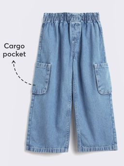 Hopscotch - Denim Wide Leg Ankle Length Culottes Jeans