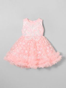 Hopscotch - Floral Embroidered Party Knee Length Dress