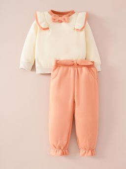 Hopscotch - Pretty and Comfy Bow Sweatshirt and Joggers
