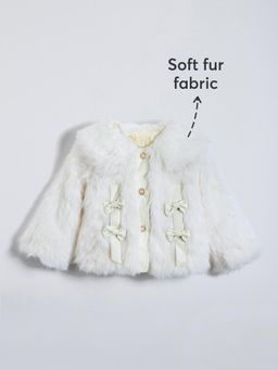 Hopscotch - Bow Applique Full-Sleeve Jacket