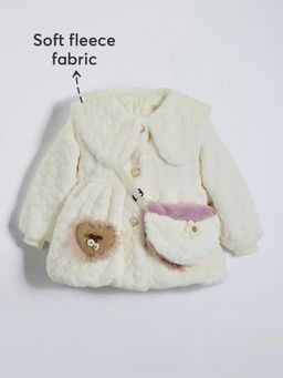 Hopscotch - Textured Full-Sleeve Jacket with Bag