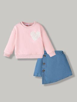 Hopscotch - Sequin Embellished Sweatshirt and Skirt