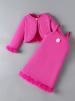 Hopscotch - Floral Applique Strappy Casual Knee Length Dress