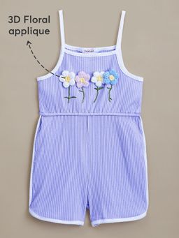 Hopscotch - Floral Applique Strappy Jumpsuit