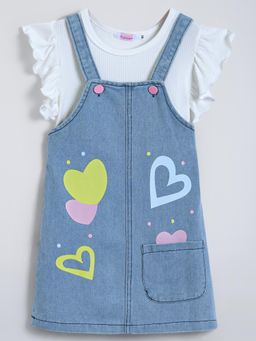 Hopscotch - Playful Heart Dungaree Set