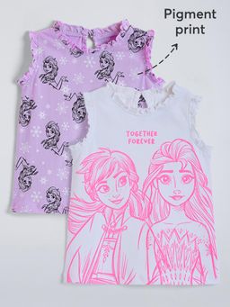 Hopscotch - Anna and Elsa Cotton T-Shirts (Pack of 2)