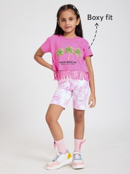 Hopscotch - Relaxed Fringe Applique Top and Shorts