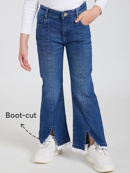 Hopscotch - Lace Embellished Flared Denim Jeans