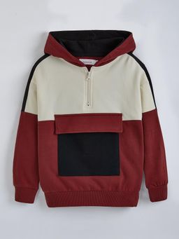 Hopscotch - Colour block Hooded Sweatshirt