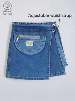 Hopscotch - Overlap Cotton Denim Skorts