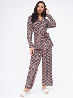 Kibo - Multi-Colored Abstract Print Co-ord for Women