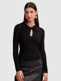 Forever New - Evangeline Glitter Twist Long Sleeve Top