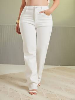Miss Chase - A+ Curve Collection Plus Size White Jeans
