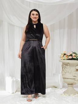 Miss Chase - A+ Curve Collection Plus Size Black Jumpsuit