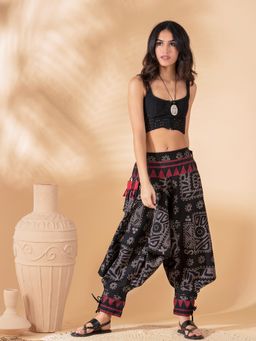 The Veshti Company - Women's Cotton Baggy Bohemian Harem Pants -Dark Water