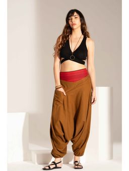 The Veshti Company - Women's Low crotch Loose Baggy Boho Harem Pants -Mustard