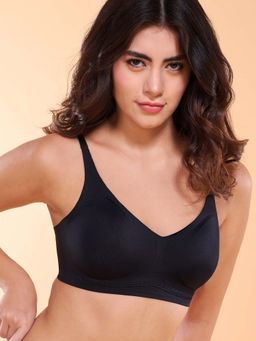Enamor - Black Lightly Padded Non-Wired Medium Coverage Seamless Bra