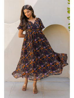 Polago Clothing - Black Floral Midi