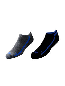 Tego - Unisex Mens No Show Cotton Blend Socks Black (Pack of 2)
