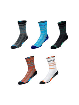 Tego - Unisex Drill Multi-Color Crew Length Cotton Socks Multi-Color (Pack of 5)