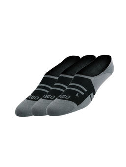 Tego - Unisex Socks No Show Ultra Light Grey & Black (Pack of 3)