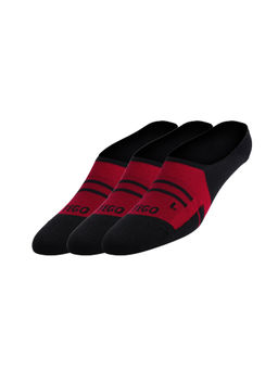 Tego - Unisex Socks No Show Ultra Light Red & Black (Pack of 3)